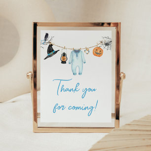 Blue Little Boo Halloween Tack för att du kom Poster
