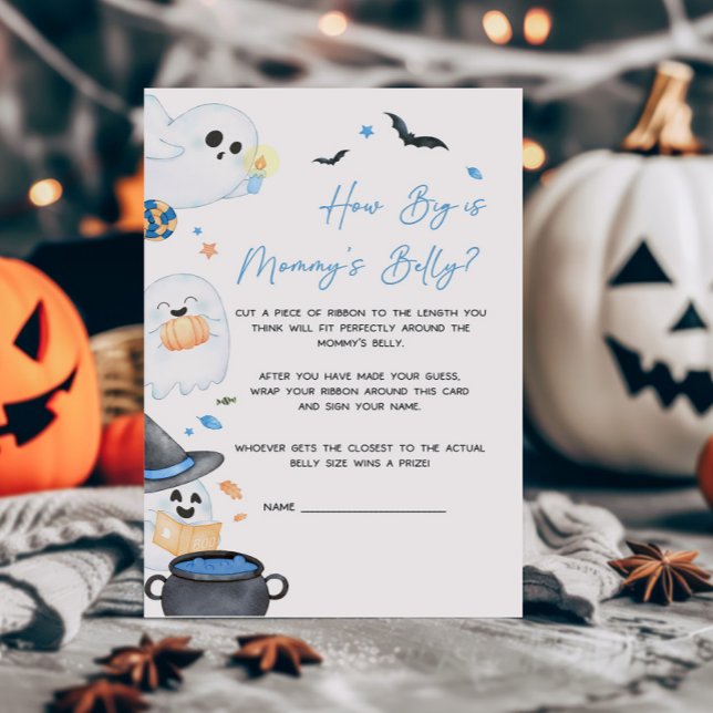 Blue Little Boo Hur stor är Mamma Belly Game (Blue Little Boo Baby Shower How Big is Mommy's Belly Game)