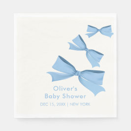 Blue Little Bow Ram Boy Baby Shower Pappersservett