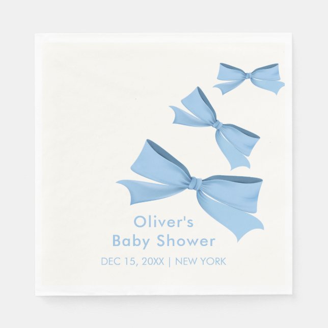Blue Little Bow Ram Boy Baby Shower Pappersservett (Framsidan)