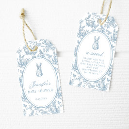 Blue Little Bunny Baby Shower Thank You Favor Tags Presentetikett