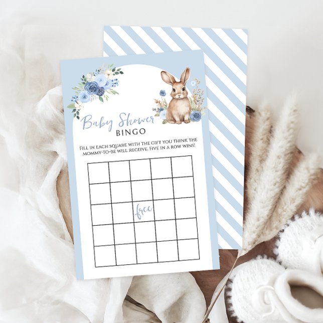 Blue Little Bunny Boho Pojke Shower Game Bingo (Skapare uppladdad)