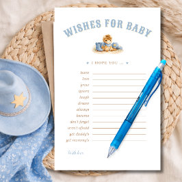 Blue Little Cowboy Wishes For Babies Advice Card
