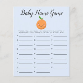 Blue Little Cutie Baby Namn Shower Game