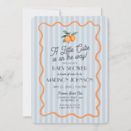 Blue Little Cutie Pastel Citrus Theme Baby Shower Inbjudningar