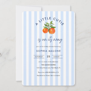 Blue Little cutin på vägen Citrus Baby dusch Inbjudningar