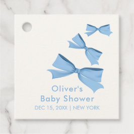 Blue Little Flies Bow Boy Shower Gåvor Etiketter