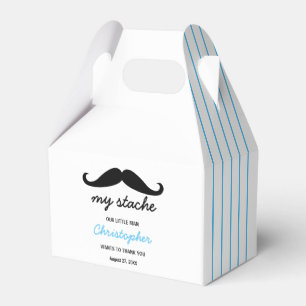 Blue Little Man Mustache Födelsedagsfest Presentaskar