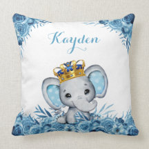 Blue Little Prince Blommigt Elephant Baby