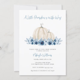 Blue Little Pumpkin är på Way Boy Baby Shower Inbjudningar