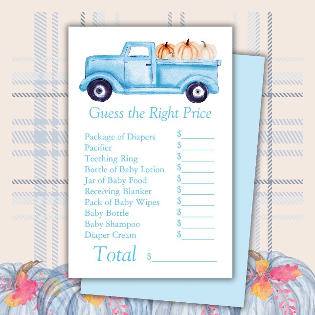 Blue Little Pumpkin Baby Shower Gissa Höger Pris (Skapare uppladdad)