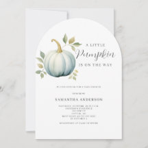 Blue Little Pumpkin Boy Baby Shower