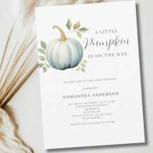Blue Little Pumpkin Boy Baby Shower