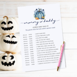 Blue Little Pumpkin Boy Shower Gues som spelar