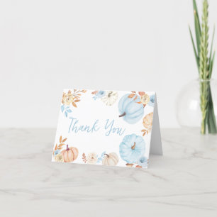 Blue Little Pumpkin Fall Baby Shower Tack Kort
