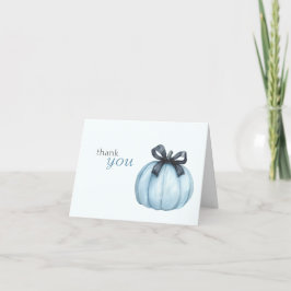 Blue Little Pumpkin Polka dots Baby Shower Tack Kort