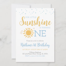 Blue Little Sunshine Birthday