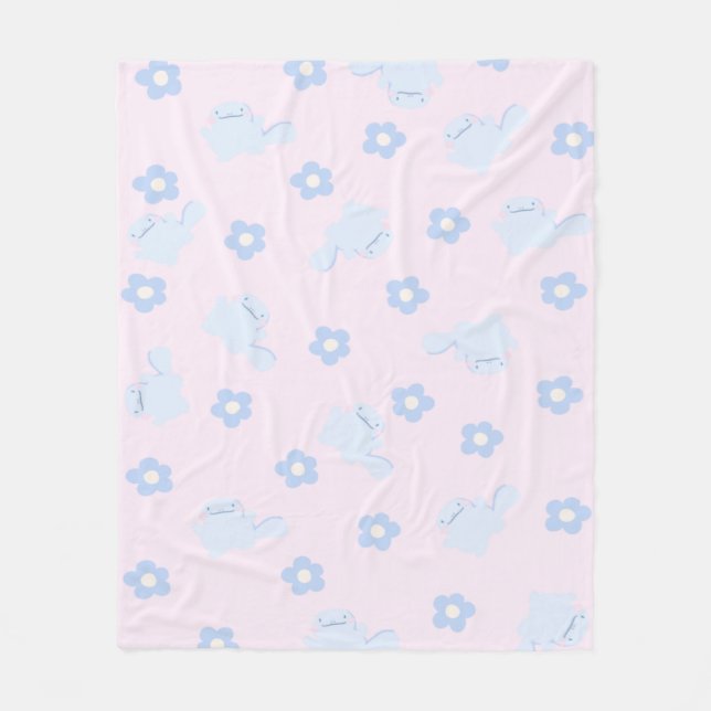 Blue Lizard Blommigt Fleece Blanket (Framsidan)