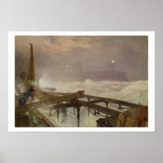 Blue Ljus, Teignemouth Pier - Lighting the Lamps Poster (Framsidan)