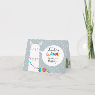 Blue Llama Cactus Photo Tack Kort