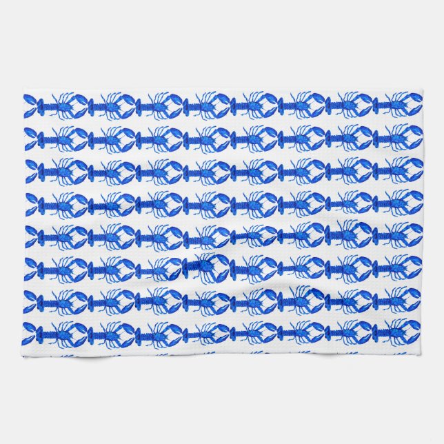 Blue Lobster Kökshandduk (Horisontell)