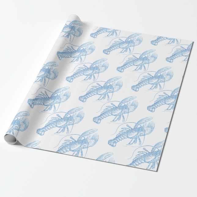 Blue Lobster Presentpapper (Utrullad)