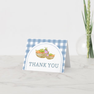 Blue Locally Grown Farmers Market Baby Shower Tack Kort