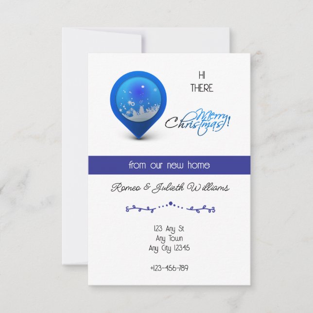 Blue Location New Home Announcement Meddelande (Framsida)