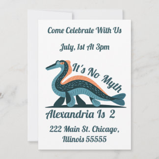 Blue Loch Ness Birthday Shirt Inbjudningar