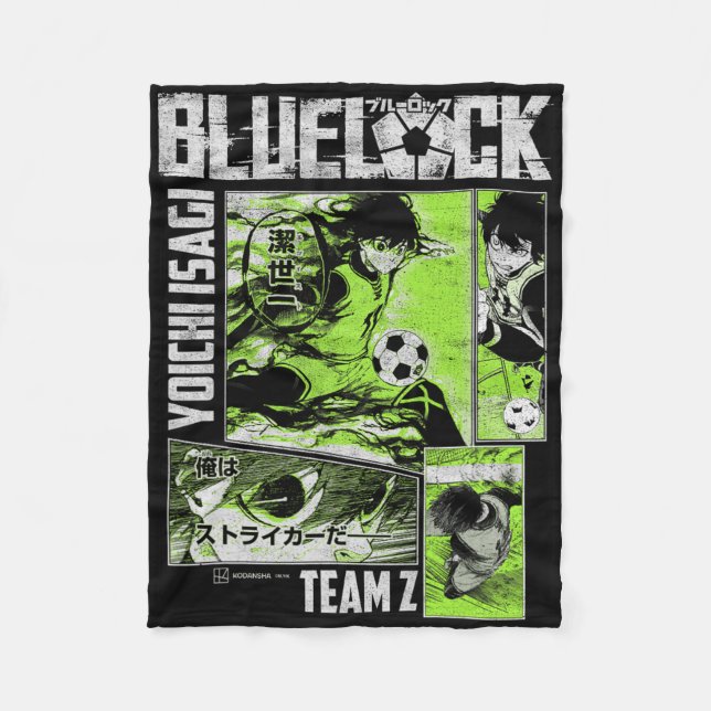 Blue Lock Yoichi Isagi delade fotbollspaneler  Fleecefilt (Framsidan)