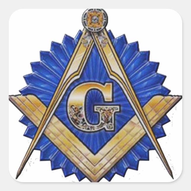 Blue Lodge Mason Fyrkantigt Klistermärke (Framsida)
