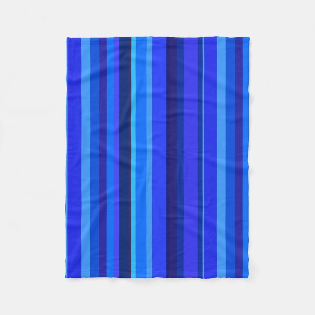 Blue lodrät rand fleecefilt (Framsidan)