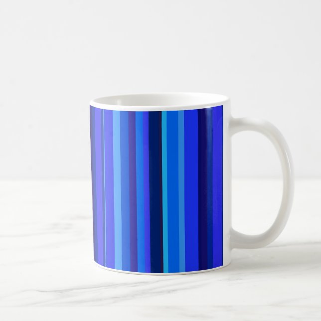 Blue lodrät rand kaffemugg (Höger)
