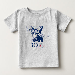 Blue Longhorn Steer med Cowboy Hat och Brev Tee