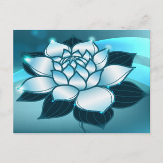 Blue Lotus Andlig Bra Blommigt Art Vykort