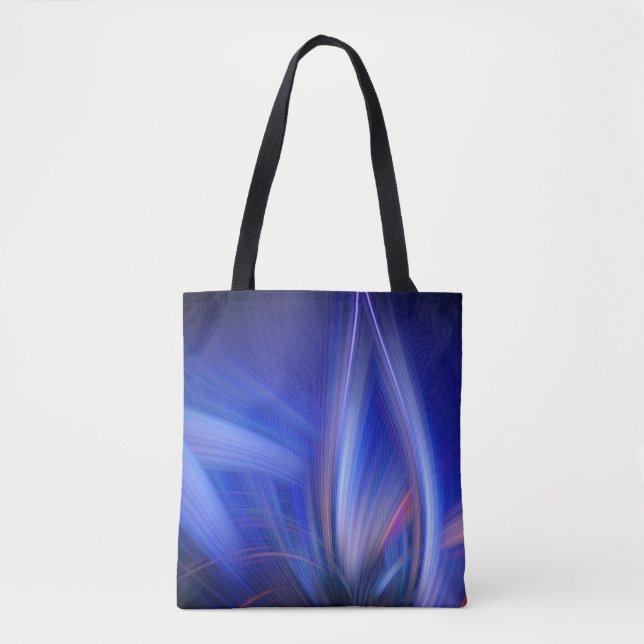 Blue Lotus Elegant Abstrakt Zen Light Art Art Tygkasse (Framsida)