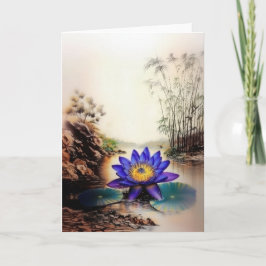 Blue Lotus Emerging from Muddy Vatten (Vietnam) Anteckningskort