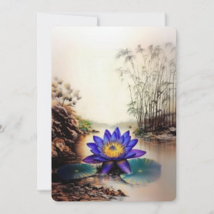 Blue Lotus Emerging from Muddy Vatten (Vietnam) Julkort