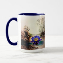 Blue Lotus Emerging from Muddy Vatten (Vietnam)