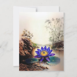 Blue Lotus Emerging from Muddy Vatten (Vietnam) Vykort