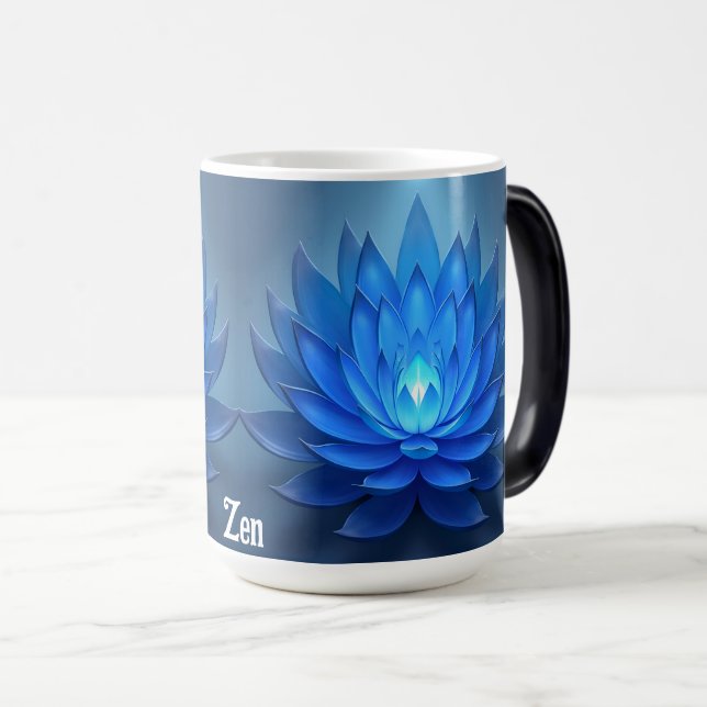 Blue Lotus Flower Andlig Zen Art Magisk Mugg (Framsida höger)