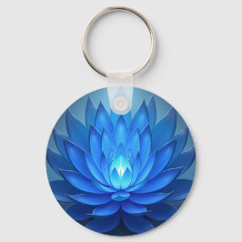 Blue Lotus Flower Andlig Zen Art Nyckelring