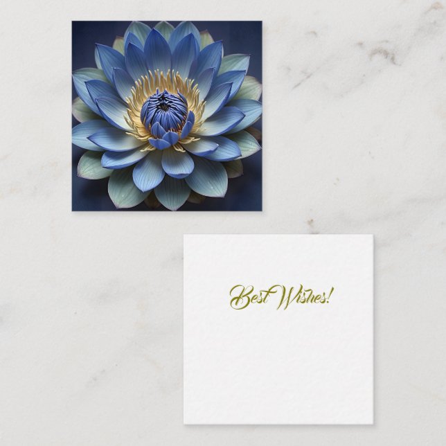 Blue Lotus Flower Andlig Zen Art Personlig Anteckningskort (Fram/baksida)