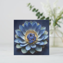 Blue Lotus Flower Andlig Zen Art Personlig Tack Kort