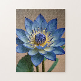 Blue Lotus Flower Andlig Zen Art Pussel