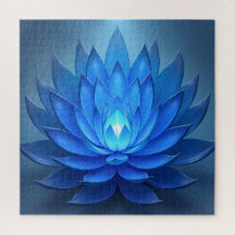 Blue Lotus Flower Andlig Zen Art