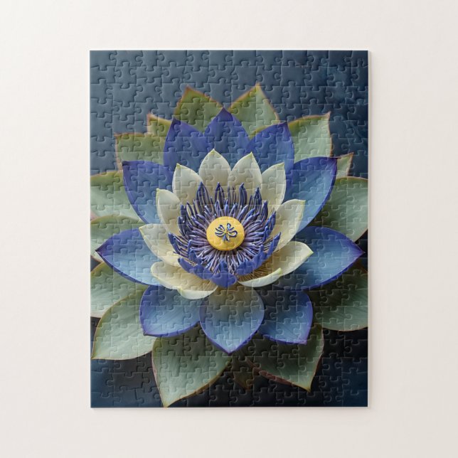 Blue Lotus Flower Andlig Zen Art Pussel (Vertikal)