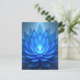 Blue Lotus Flower Andlig Zen Art Vykort