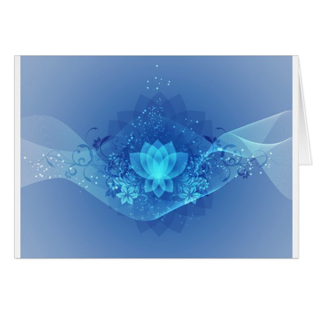 Blue Lotus Flower Hälsningskort (Framsidan Horizontal)
