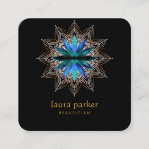 Blue Lotus Flower Hektapy Yoga Holistic Fyrkantigt Visitkort